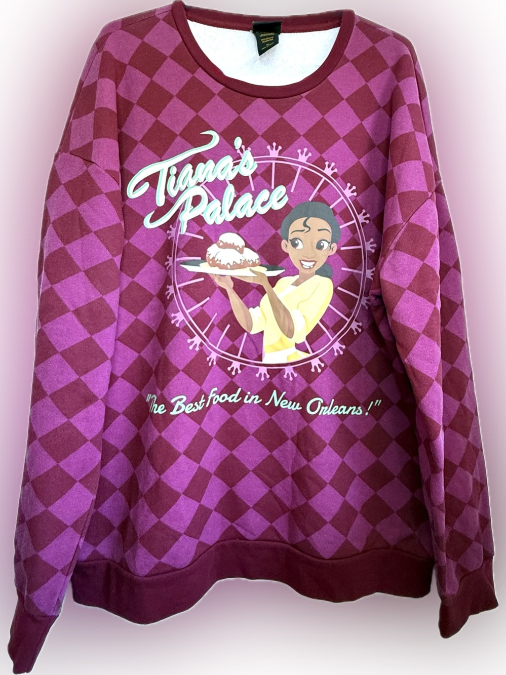 Disney The Princess and the Frog Tiana's Palace Diamond Crewneck Adult Size XL